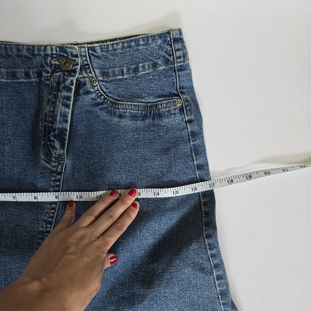 Jeanswest 90s y2k stretch denim midi skirt vintage asymetric sz 30US or 10Aus - Picture 6 of 11